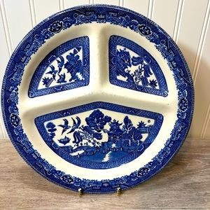 Vintage/Antique Blue Willow Grill Plate Made in England